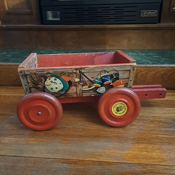 Vintage 1950s Roy Rogers Wooden Wagon Pull Toy – N. Hill Brass Co. - Picture 1 of 3